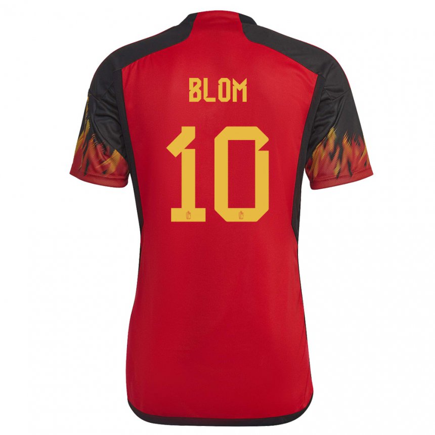 Herren Belgische Jassina Blom #10 Rot Heimtrikot Trikot 22-24 T-shirt Belgien