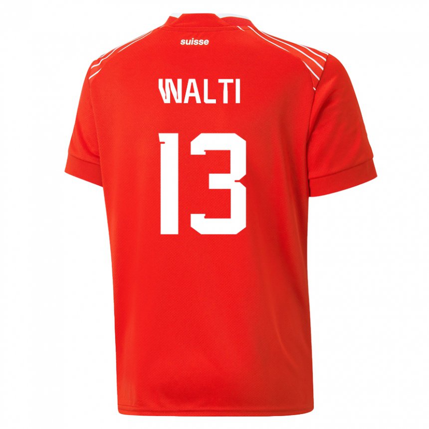 Herren Schweizer Lia Walti #13 Rot Heimtrikot Trikot 22-24 T-shirt Belgien
