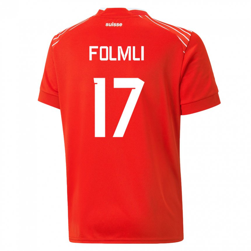 Homme Maillot Suisse Svenja Folmli #17 Rouge Tenues Domicile 22-24 T-shirt Belgique
