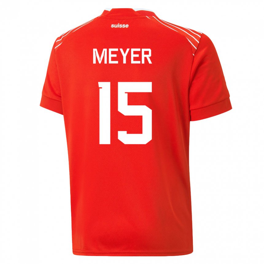 Herren Schweizer Leny Meyer #15 Rot Heimtrikot Trikot 22-24 T-shirt Belgien
