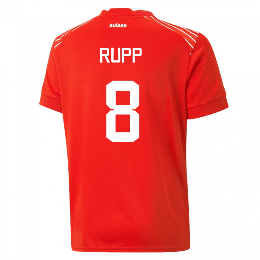 Herren Schweizer Noah Rupp #8 Rot Heimtrikot Trikot 22-24 T-shirt Belgien