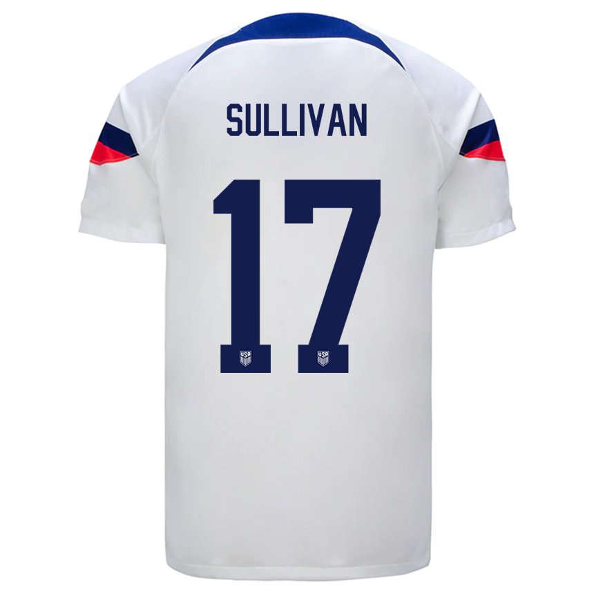 Herren Us-amerikanische Andi Sullivan #17 Weiß Heimtrikot Trikot 22-24 T-shirt Belgien