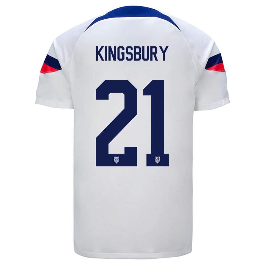 Herren Us-amerikanische Aubrey Kingsbury #21 Weiß Heimtrikot Trikot 22-24 T-shirt Belgien