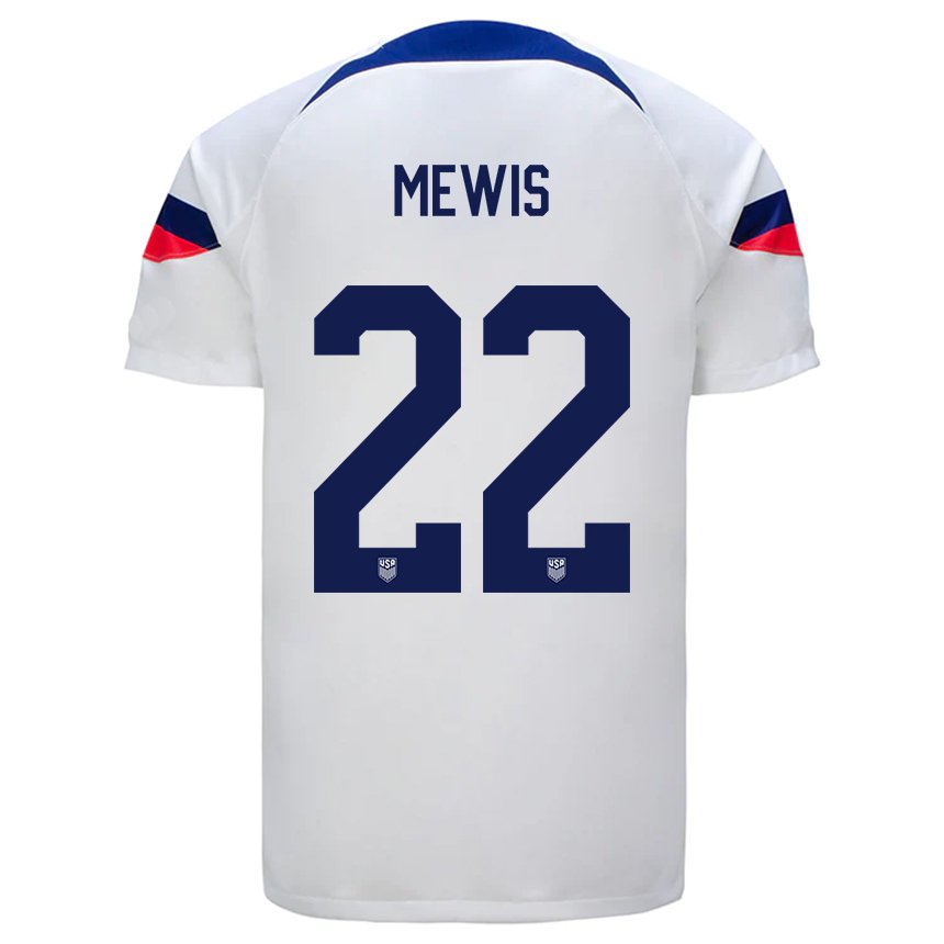 Herren Us-amerikanische Kristie Mewis #22 Weiß Heimtrikot Trikot 22-24 T-shirt Belgien