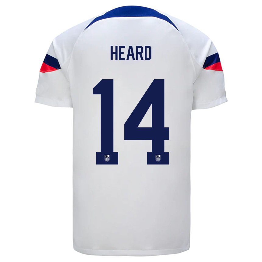 Herren Us-amerikanische Aaron Heard #14 Weiß Heimtrikot Trikot 22-24 T-shirt Belgien