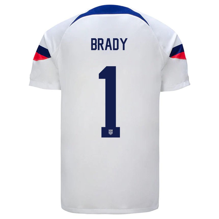 Herren Us-amerikanische Chris Brady #1 Weiß Heimtrikot Trikot 22-24 T-shirt Belgien