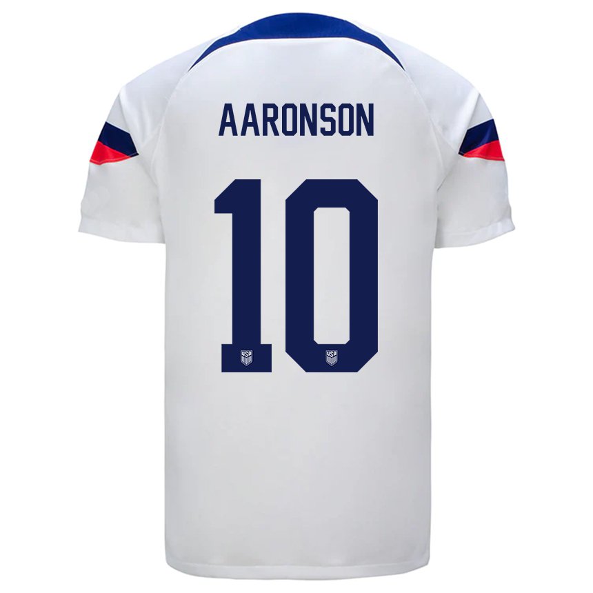 Herren Us-amerikanische Paxten Aaronson #10 Weiß Heimtrikot Trikot 22-24 T-shirt Belgien