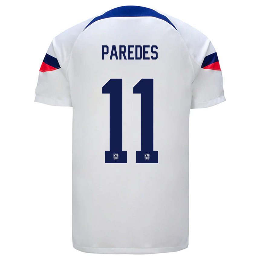 Herren Us-amerikanische Kevin Paredes #11 Weiß Heimtrikot Trikot 22-24 T-shirt Belgien