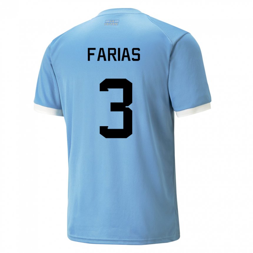 Homme Maillot Uruguay Daiana Farias #3 Bleu Tenues Domicile 22-24 T-shirt Belgique