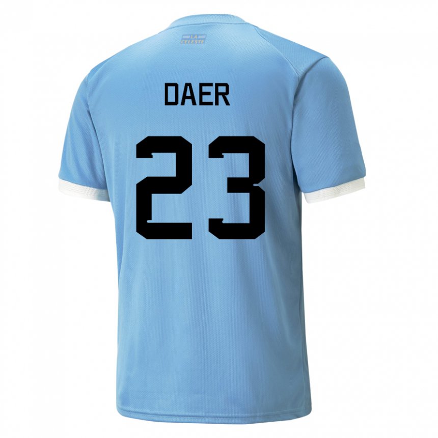 Herren Uruguayische Zulma Daer #23 Blau Heimtrikot Trikot 22-24 T-shirt Belgien