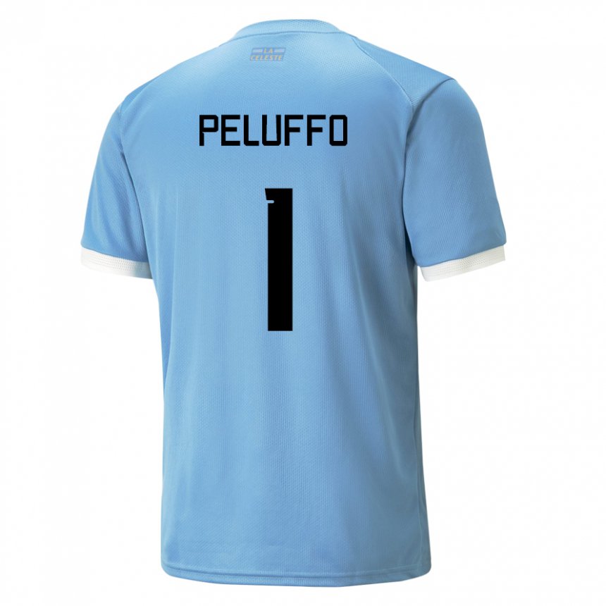 Herren Uruguayische Daniel Peluffo #1 Blau Heimtrikot Trikot 22-24 T-shirt Belgien