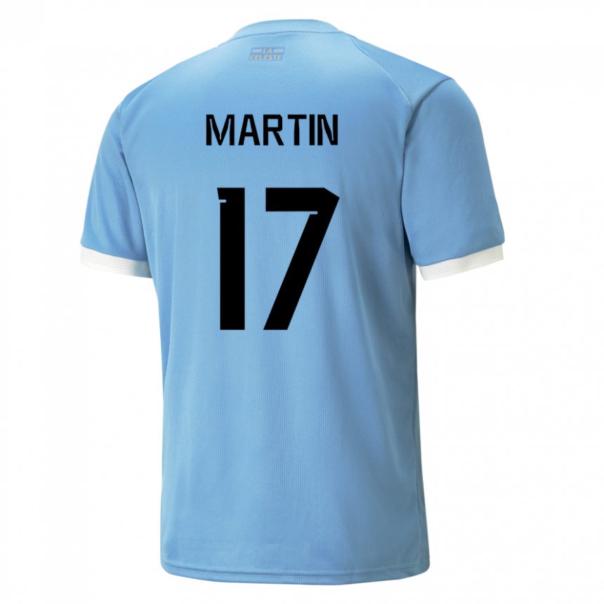 Heren Uruguayaans Juan Martin #17 Blauw Thuisshirt Thuistenue 22-24 T-shirt België