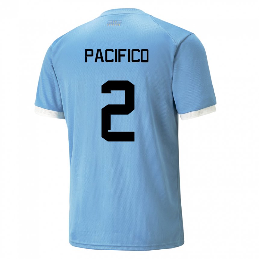 Herren Uruguayische Patricio Pacifico #2 Blau Heimtrikot Trikot 22-24 T-shirt Belgien