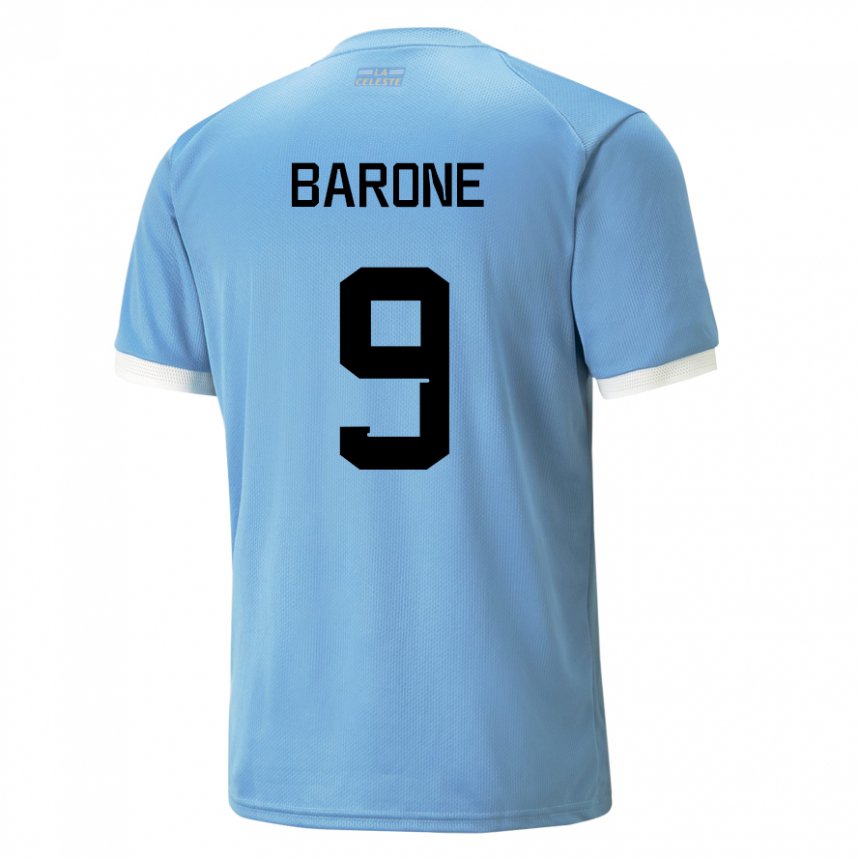 Herren Uruguayische Faustino Barone #9 Blau Heimtrikot Trikot 22-24 T-shirt Belgien