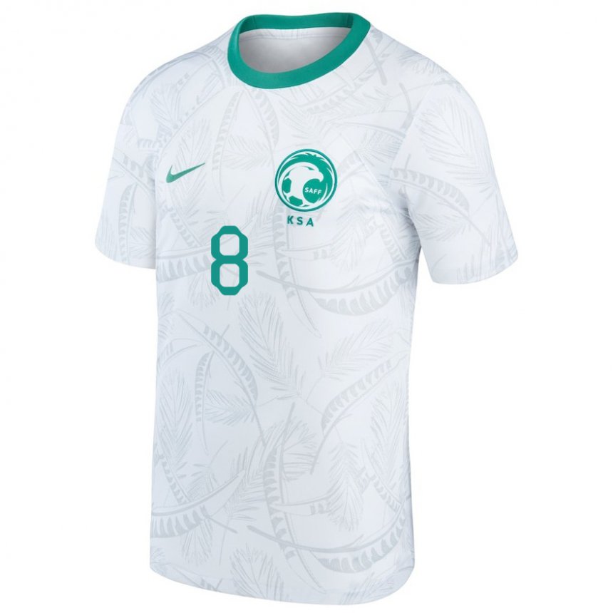 Herren Saudi-arabische Layan Johari #8 Weiß Heimtrikot Trikot 22-24 T-shirt Belgien