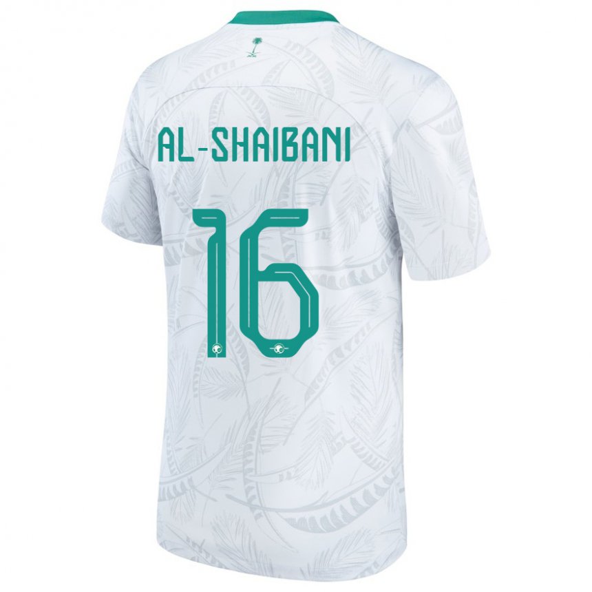 Homme Maillot Arabie Saoudite Asrar Al Shaibani #16 Blanc Tenues Domicile 22-24 T-shirt Belgique