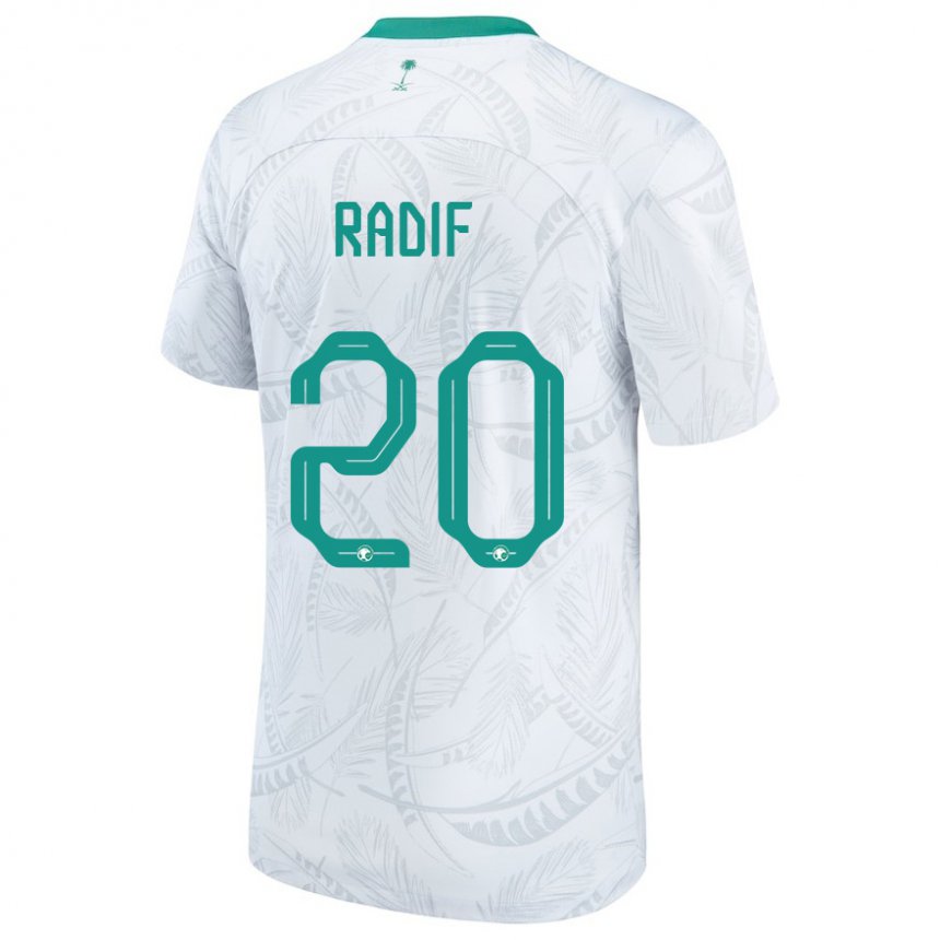 Homme Maillot Arabie Saoudite Abdullah Radif #20 Blanc Tenues Domicile 22-24 T-shirt Belgique