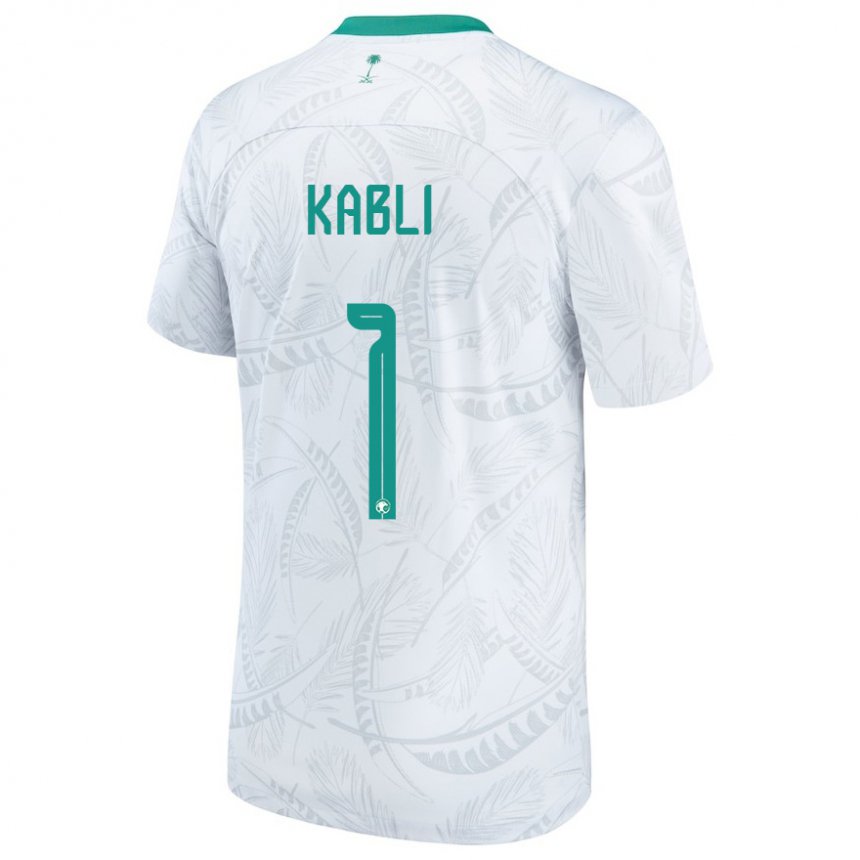 Homme Maillot Arabie Saoudite Bader Kabli #1 Blanc Tenues Domicile 22-24 T-shirt Belgique