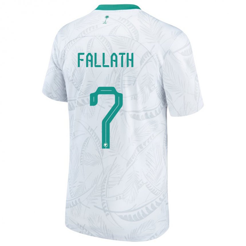 Herren Saudi-arabische Fahad Fallath #7 Weiß Heimtrikot Trikot 22-24 T-shirt Belgien