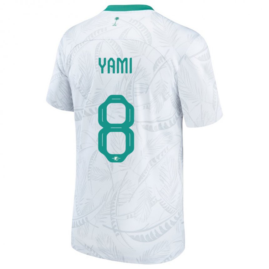 Homme Maillot Arabie Saoudite Riyadh Yami #8 Blanc Tenues Domicile 22-24 T-shirt Belgique