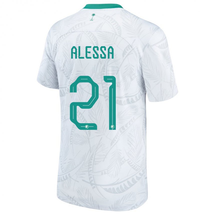 Herren Saudi-arabische Mohammed Alessa #21 Weiß Heimtrikot Trikot 22-24 T-shirt Belgien