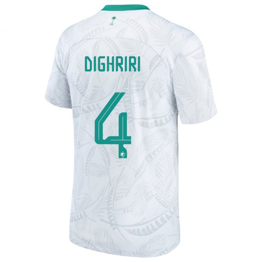 Herren Saudi-arabische Khalid Dighriri #4 Weiß Heimtrikot Trikot 22-24 T-shirt Belgien