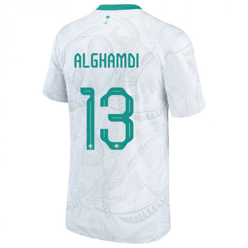Herren Saudi-arabische Hazzaa Alghamdi #13 Weiß Heimtrikot Trikot 22-24 T-shirt Belgien
