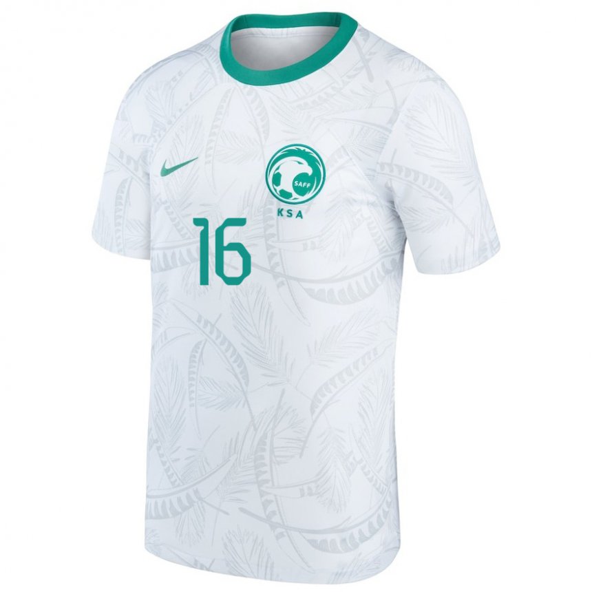 Herren Saudi-arabische Mohammed Al Rashidi #16 Weiß Heimtrikot Trikot 22-24 T-shirt Belgien
