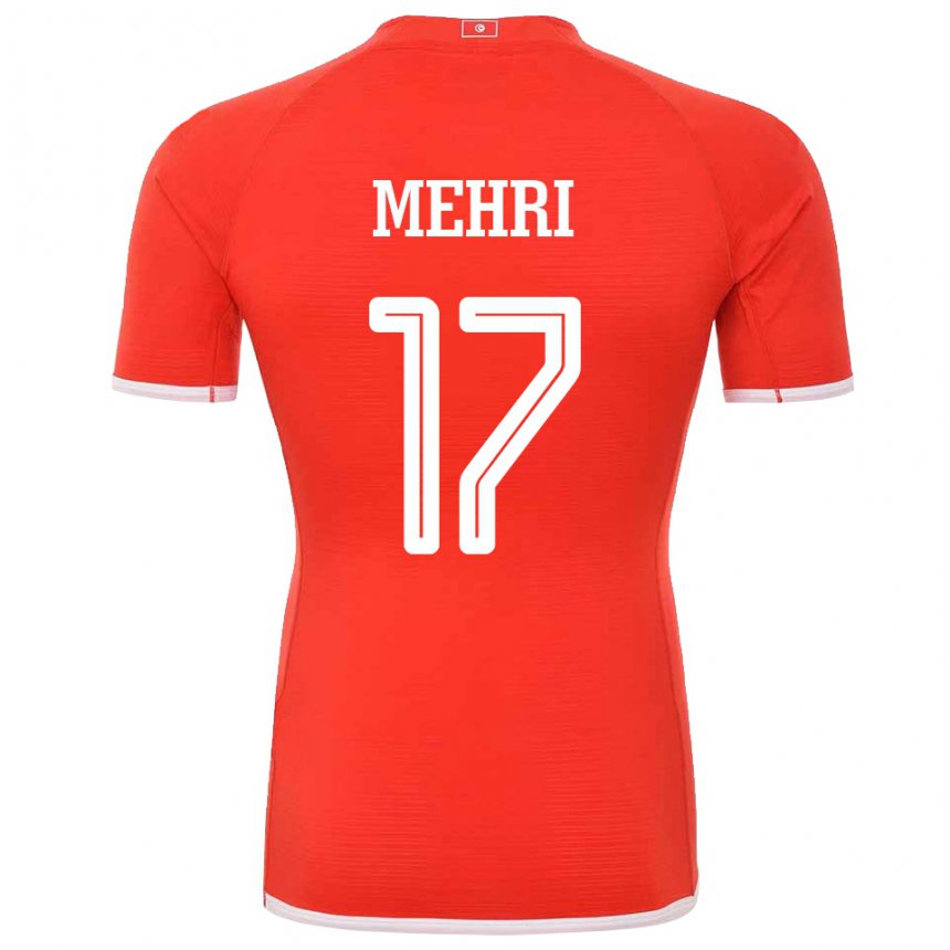 Homme Maillot Tunisie Malek Mehri #17 Rouge Tenues Domicile 22-24 T-shirt Belgique