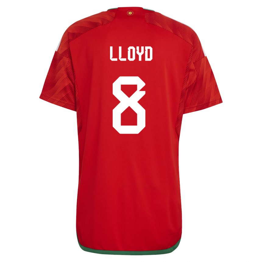 Herren Walisische Ben Lloyd #8 Rot Heimtrikot Trikot 22-24 T-shirt Belgien