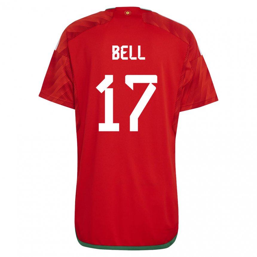 Herren Walisische Zac Bell #17 Rot Heimtrikot Trikot 22-24 T-shirt Belgien