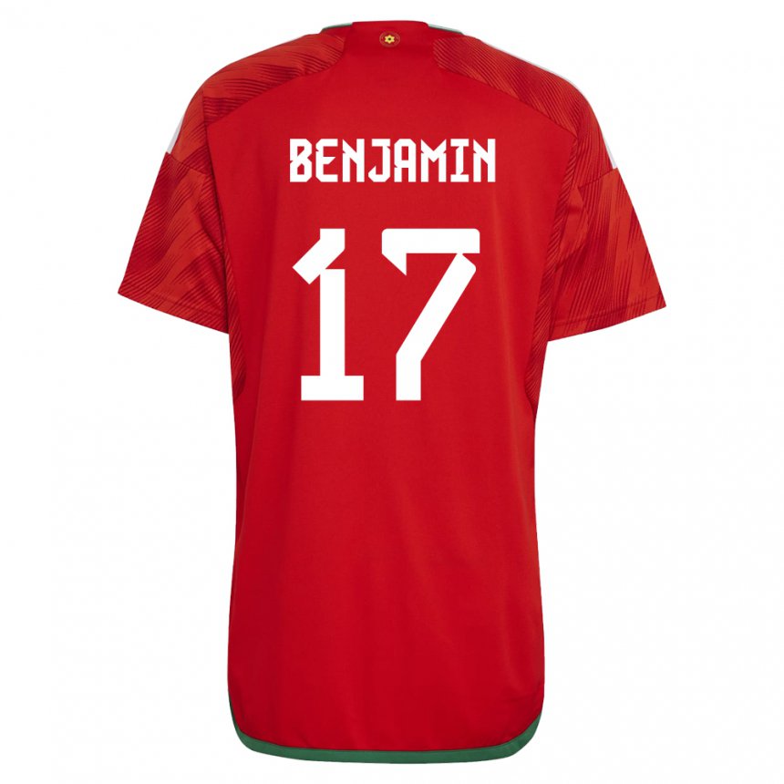 Heren Welsh Omari Benjamin #17 Rood Thuisshirt Thuistenue 22-24 T-shirt België