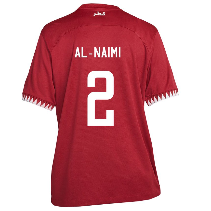 Heren Qatarees Amna Al Naimi #2 Kastanjebruin Thuisshirt Thuistenue 22-24 T-shirt België