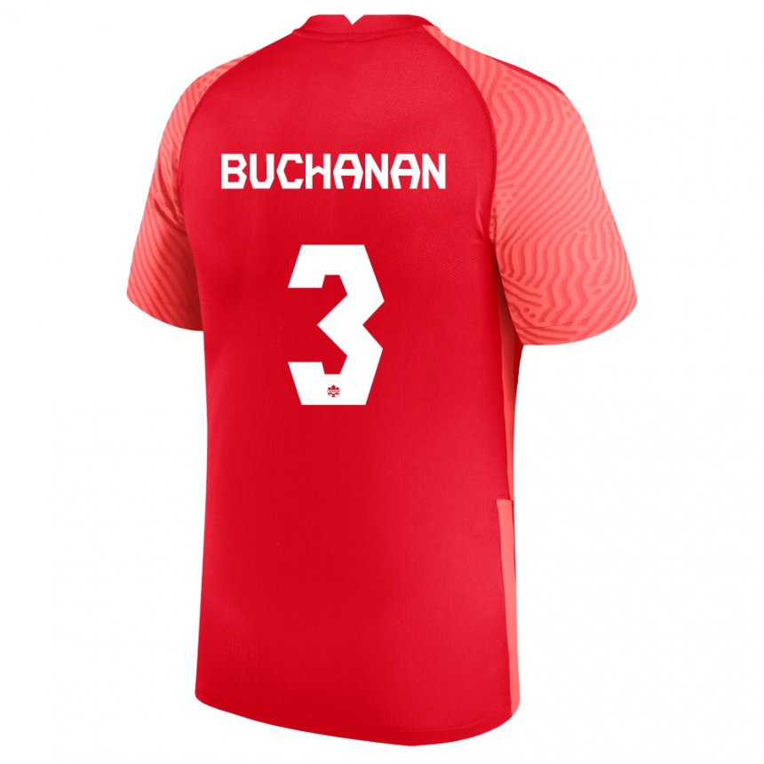 Herren Kanadische Kadeisha Buchanan #3 Rot Heimtrikot Trikot 22-24 T-shirt Belgien