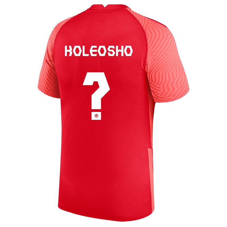 Heren Canadees Luca Koleosho #0 Rood Thuisshirt Thuistenue 22-24 T-shirt België