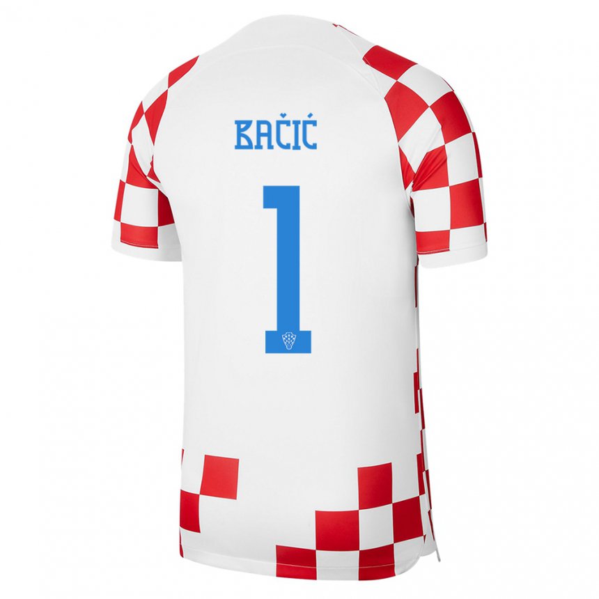 Homme Maillot Croatie Doris Bacic #1 Rouge Blanc Tenues Domicile 22-24 T-shirt Belgique