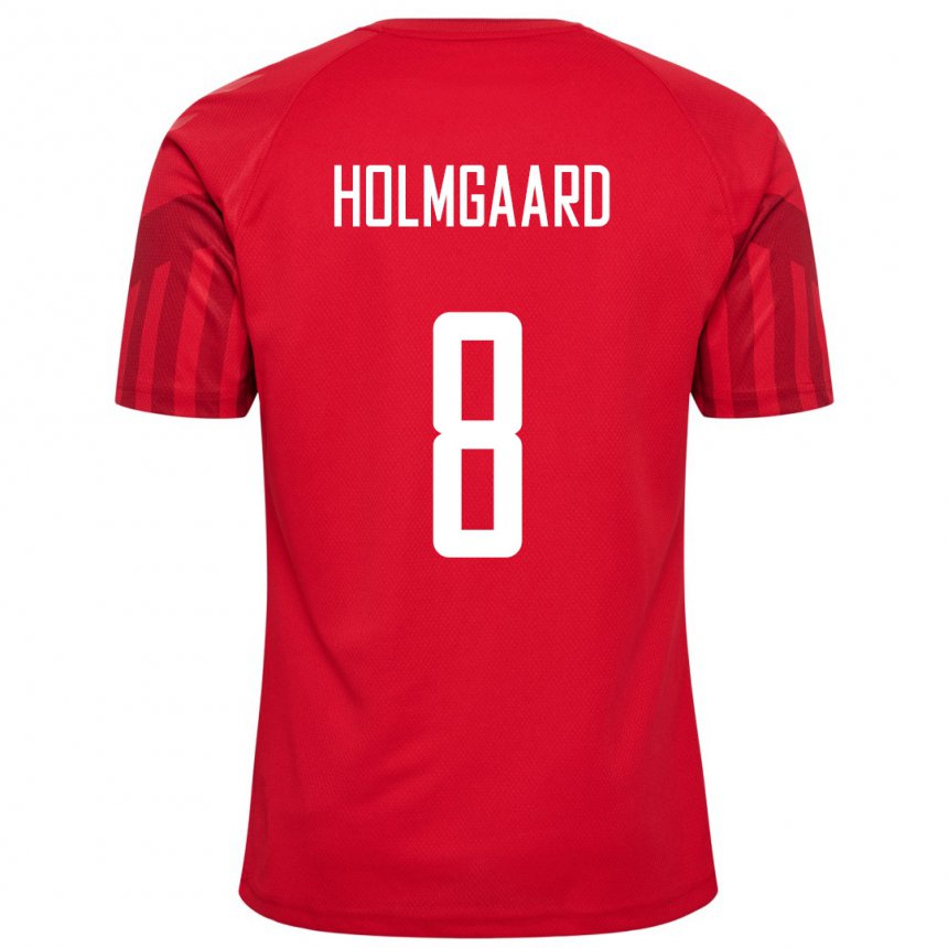 Herren Dänische Sara Holmgaard #8 Rot Heimtrikot Trikot 22-24 T-shirt Belgien