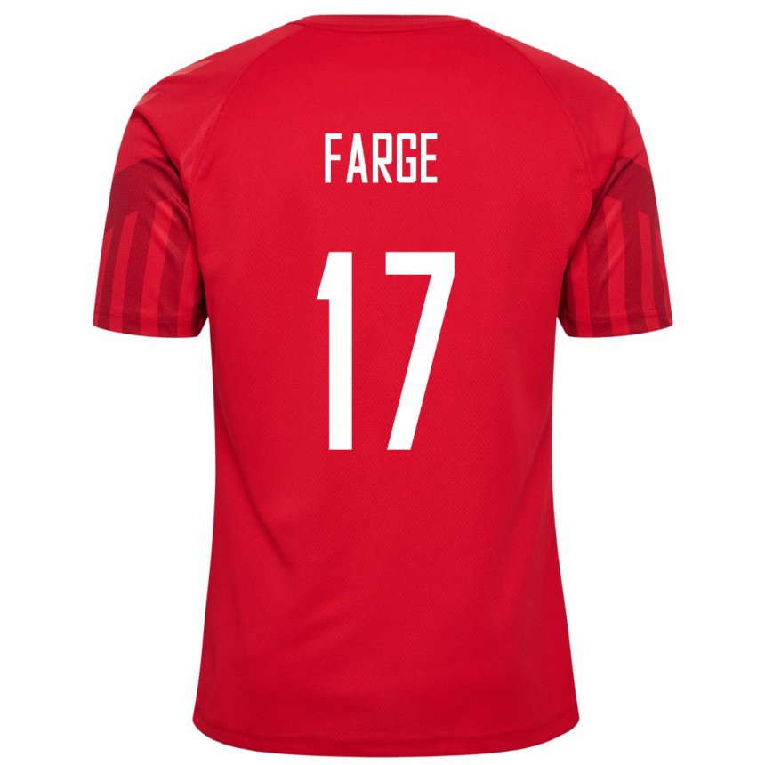 Homme Maillot Danemark Emma Farge #17 Rouge Tenues Domicile 22-24 T-shirt Belgique