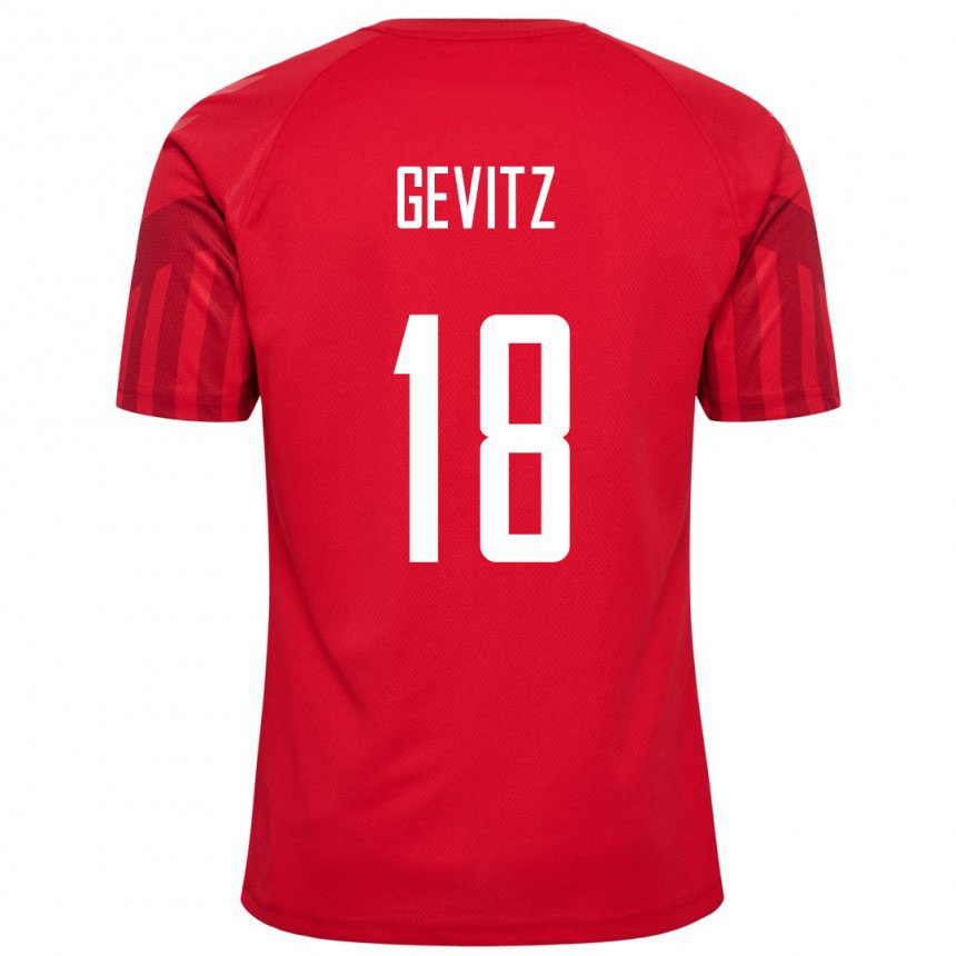 Homme Maillot Danemark Luna Gevitz #18 Rouge Tenues Domicile 22-24 T-shirt Belgique