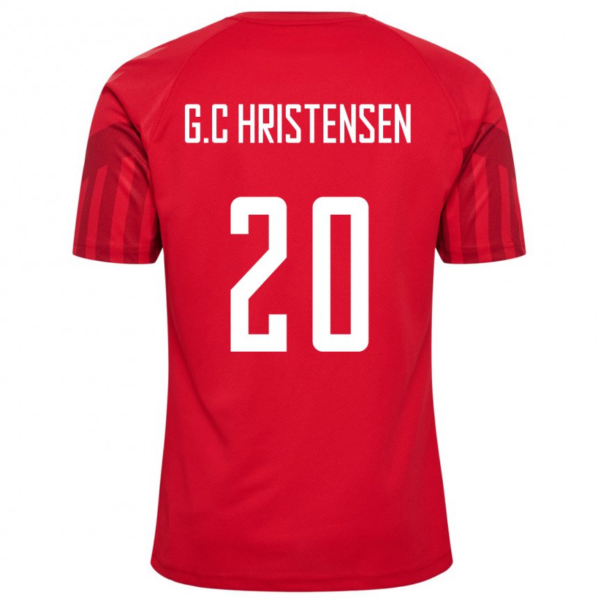 Heren Deens Gustav Christensen #20 Rood Thuisshirt Thuistenue 22-24 T-shirt België