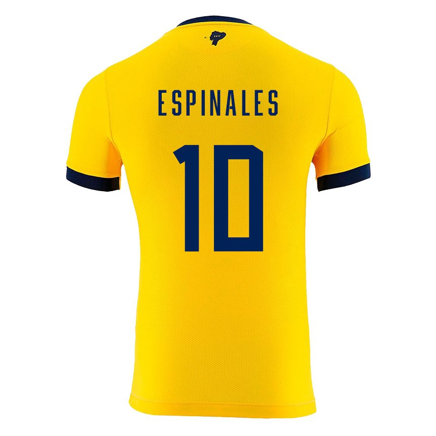 Herren Ecuadorianische Joselyn Espinales #10 Gelb Heimtrikot Trikot 22-24 T-shirt Belgien