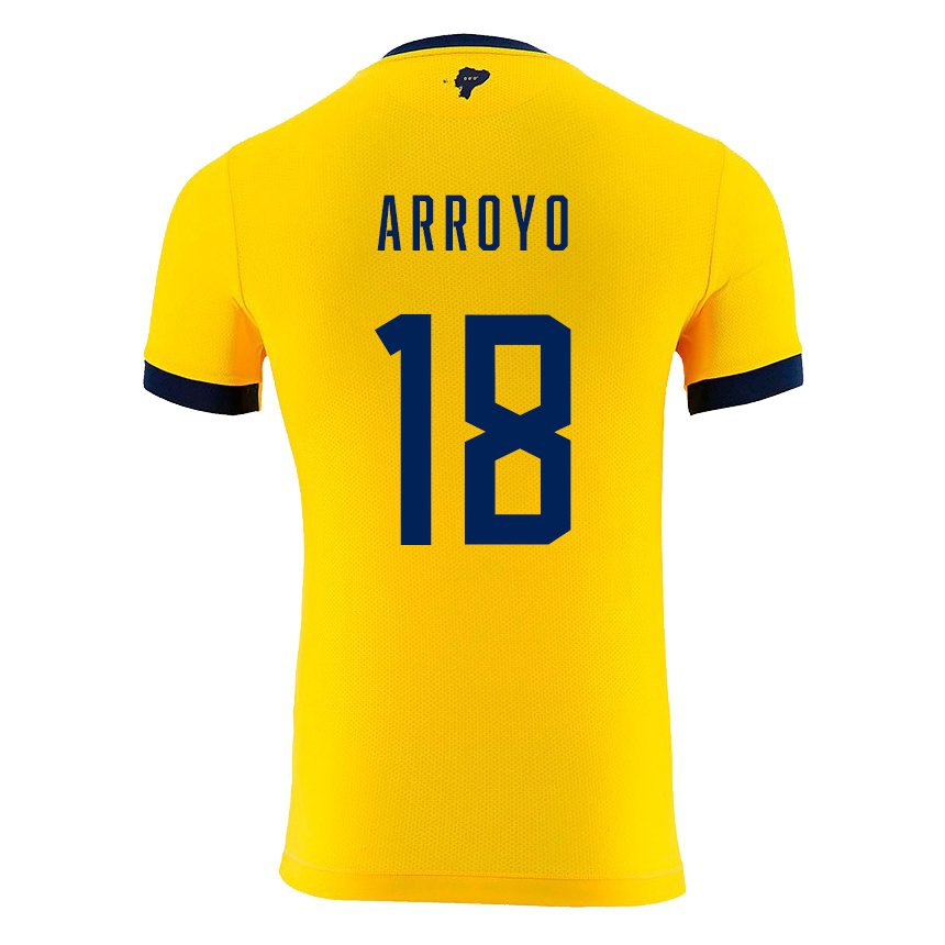 Herren Ecuadorianische Jean Arroyo #18 Gelb Heimtrikot Trikot 22-24 T-shirt Belgien