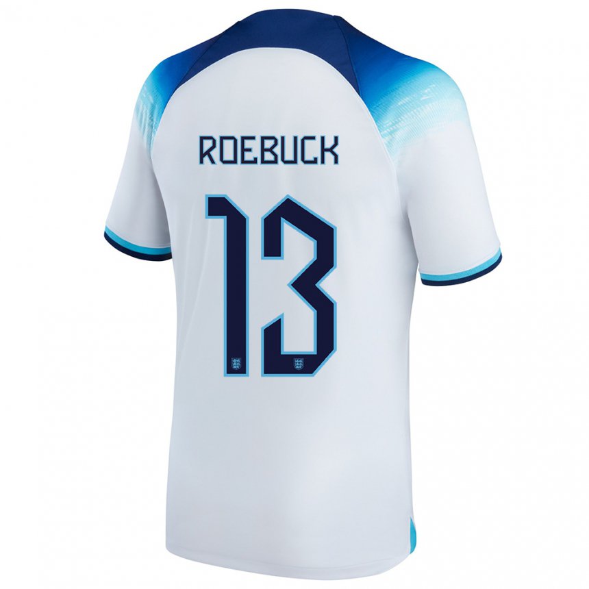 Herren Englische Ellie Roebuck #13 Weiß Blau Heimtrikot Trikot 22-24 T-shirt Belgien