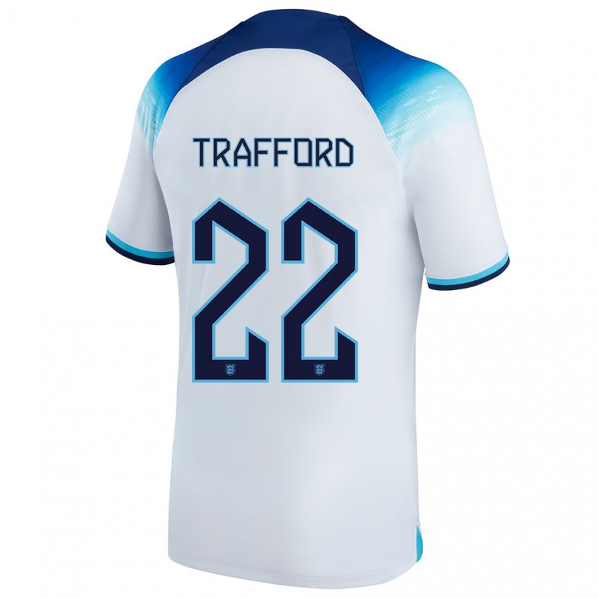 Herren Englische James Trafford #22 Weiß Blau Heimtrikot Trikot 22-24 T-shirt Belgien