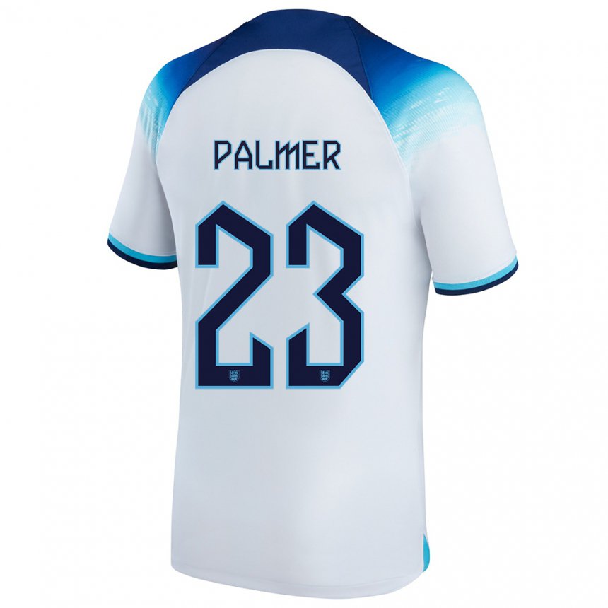 Herren Englische Cole Palmer #23 Weiß Blau Heimtrikot Trikot 22-24 T-shirt Belgien