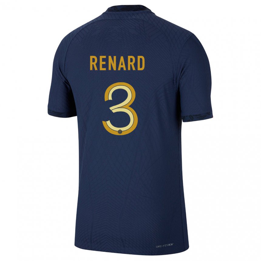 Herren Französische Wendie Renard #3 Marineblau Heimtrikot Trikot 22-24 T-shirt Belgien