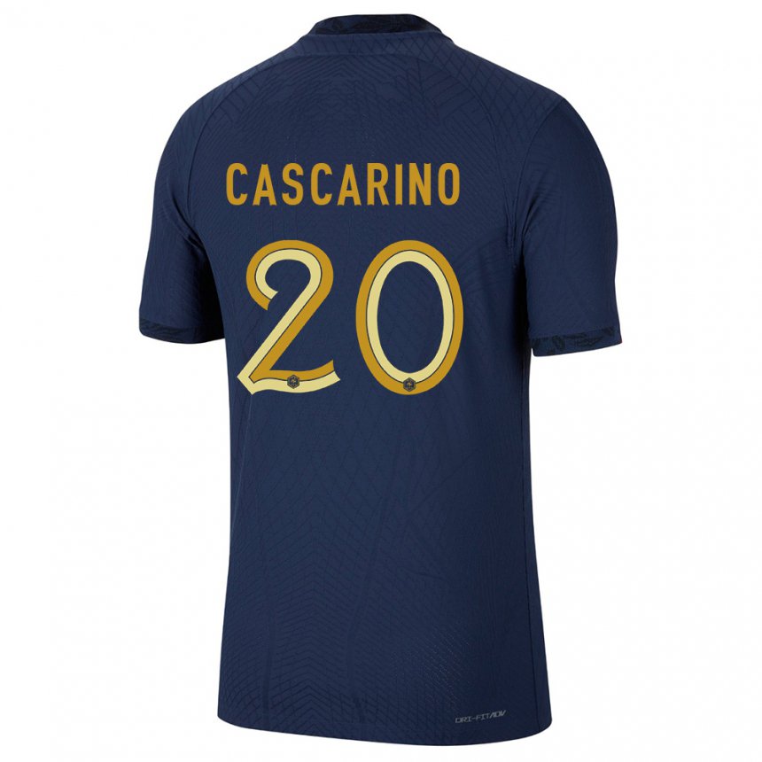 Herren Französische Delphine Cascarino #20 Marineblau Heimtrikot Trikot 22-24 T-shirt Belgien