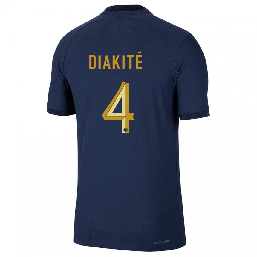 Homme Maillot France Bafode Diakite #4 Bleu Marine Tenues Domicile 22-24 T-shirt Belgique