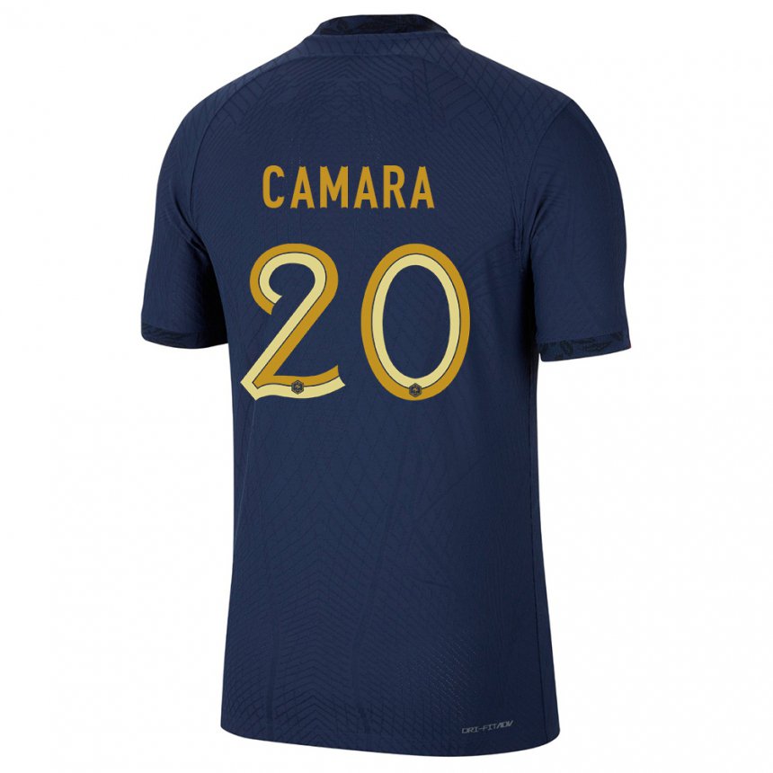 Herren Französische Ousmane Camara #20 Marineblau Heimtrikot Trikot 22-24 T-shirt Belgien