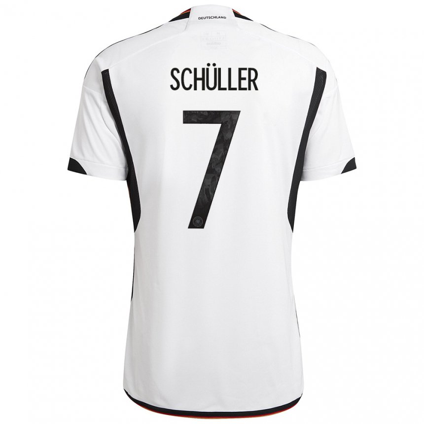 Herren Deutsche Lea Schuller #7 Weiß Schwarz Heimtrikot Trikot 22-24 T-shirt Belgien